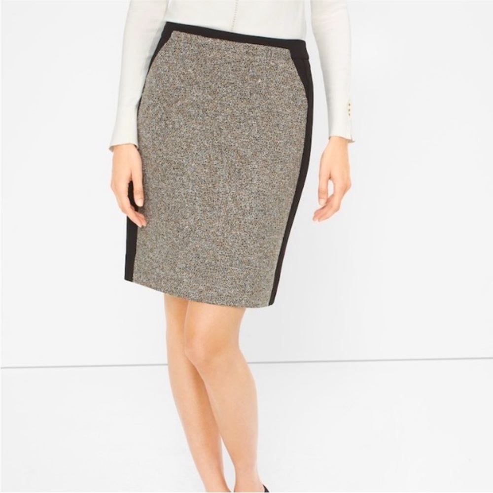 WHBM Tweed Blocked Pencil Skirt New With Tags